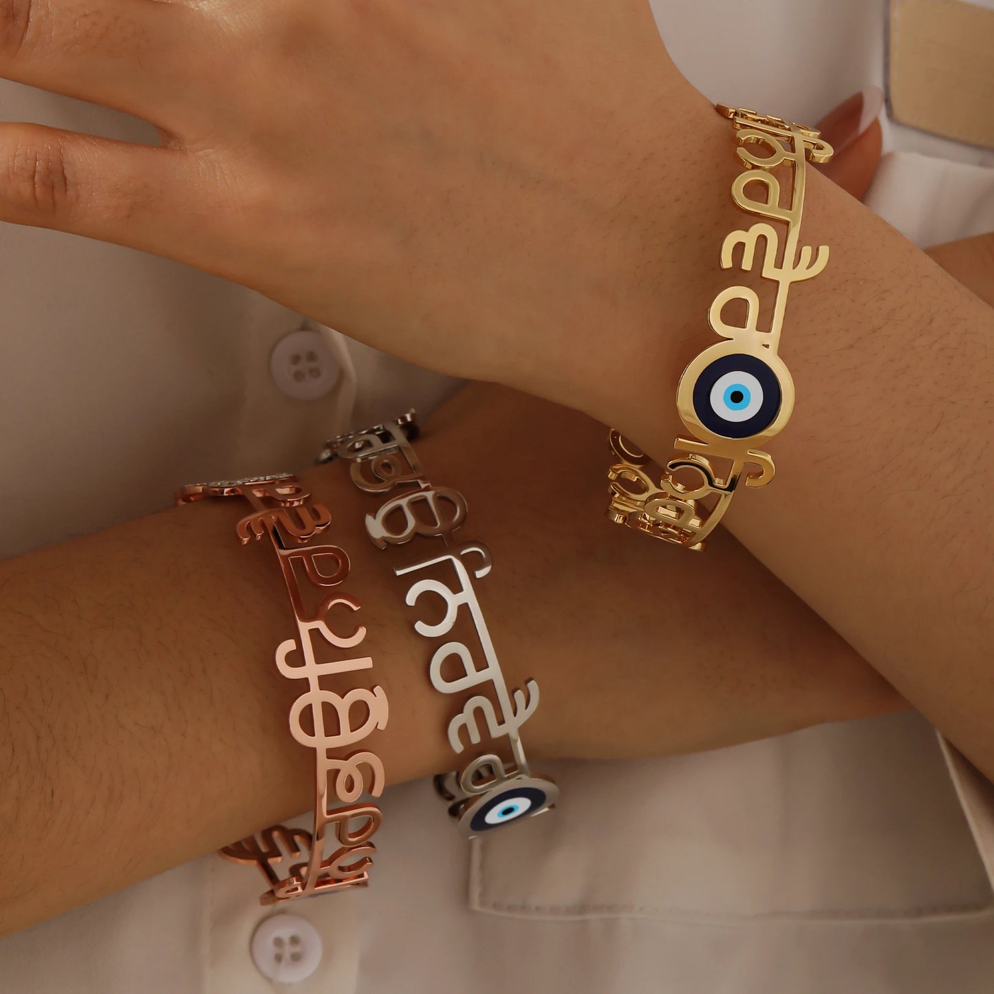 Punjabi Sikhism Devil's Eye Bracelet Ice Crystal Diamond 18K Stainless Steel Bracelet Gift Unique Symbol Religious Jewelry